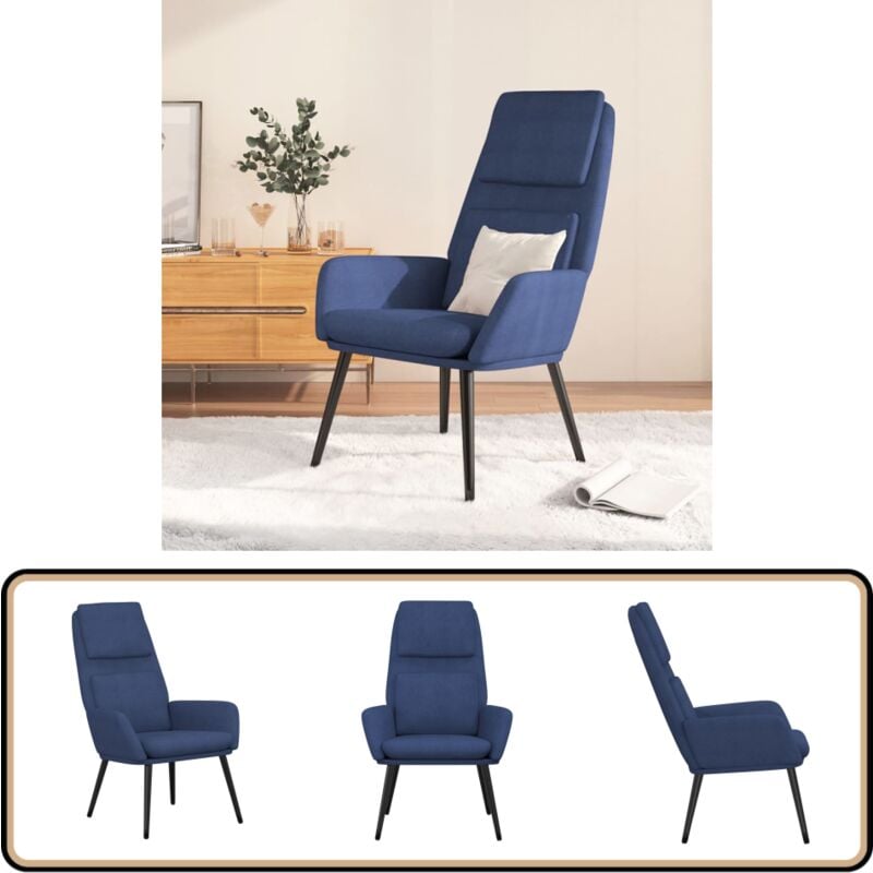 Relaxsessel Blau Stoff - Sessel Blau - Relaxsessel - Bequemer Sessel - Stuhl - Wohnzimmerstuhl