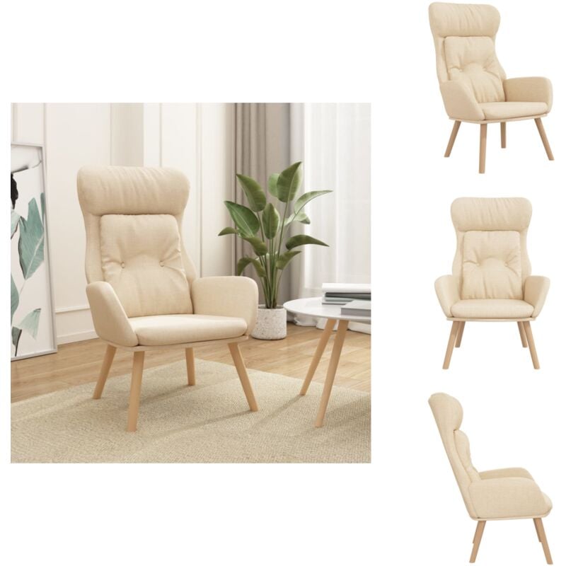 Relaxsessel Creme Stoff - Bequemer Sessel - Wohnzimmersessel - Sessel Creme - Relax Sessel - Polstersessel