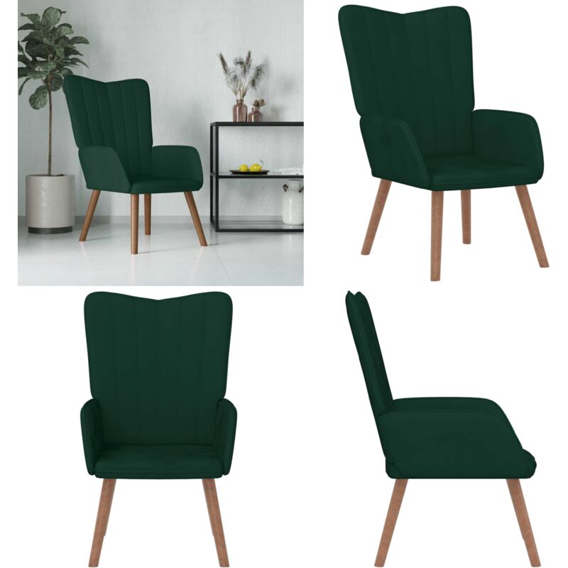 Relaxsessel Dunkelgrün Samt - Sessel - Relaxsessel - Wohnzimmersessel - Samt Sessel - Dunkelgrüner Sessel - Home & Living