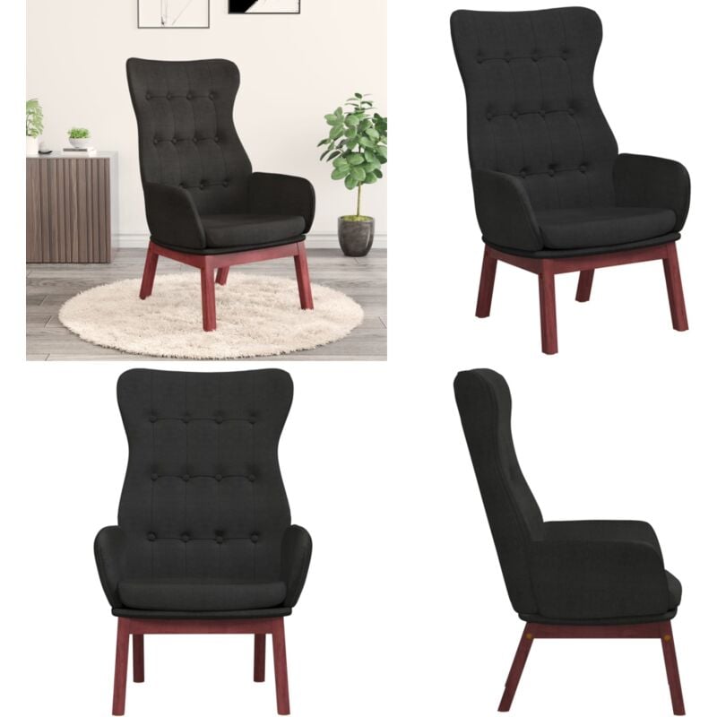 Relaxsessel Schwarz Stoff - Sessel - Relaxsessel - Wohnzimmersessel - Schwarzer Sessel - Gemütlicher Sessel - Home & Living