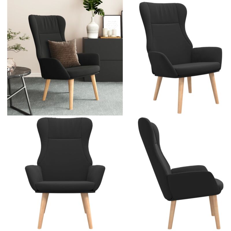 Relaxsessel Schwarz Stoff - Sessel - Relaxsessel - Bequemer Sessel - Schwarzer Sessel - Esszimmerstuhl - Home & Living