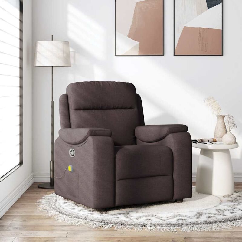 Massagesessel Dunkelbraun Stoff Vidaxl