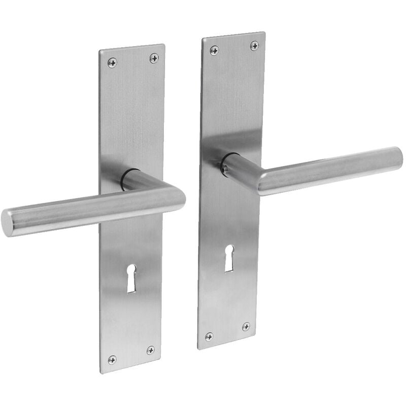 Intersteel - Türdrücker Jura auf Schild 250x55x2 mm bb 72 mm Edelstahl gebürstet