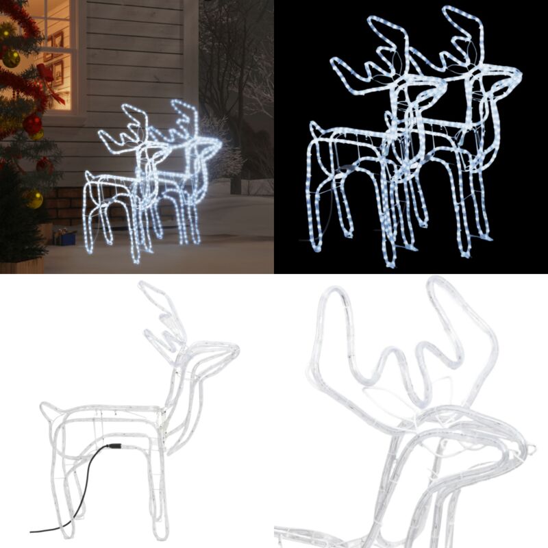 Rentier-Silhouetten 2 Stk. Kaltweiß 76x42x87 cm - Weihnachtsbeleuchtung Rentier - Weihnachtsdeko Rentier - Home & Living