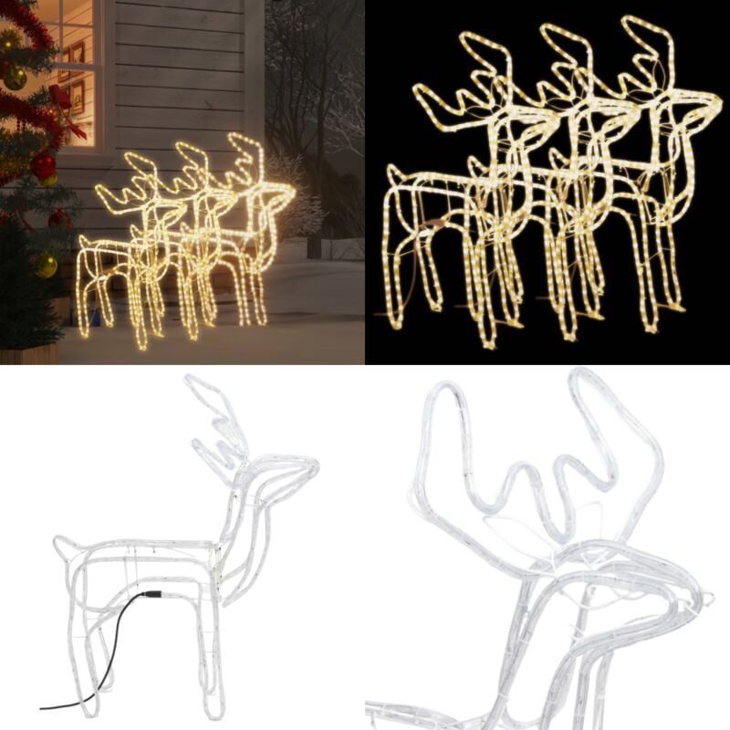Rentier-Silhouetten 3 Stk. Warmweiß 76x42x87 cm - Weihnachtsbeleuchtung Rentier - Weihnachtsdeko Rentier - Home & Living
