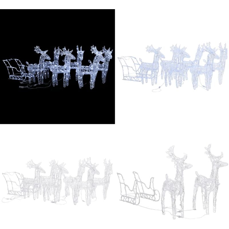 Rentiere Schlitten Weihnachtsdekoration 320 LEDs Acryl - Weihnachtsdekoration - LED-Dekoration - Winterdekoration - Outdoor-Dekoration