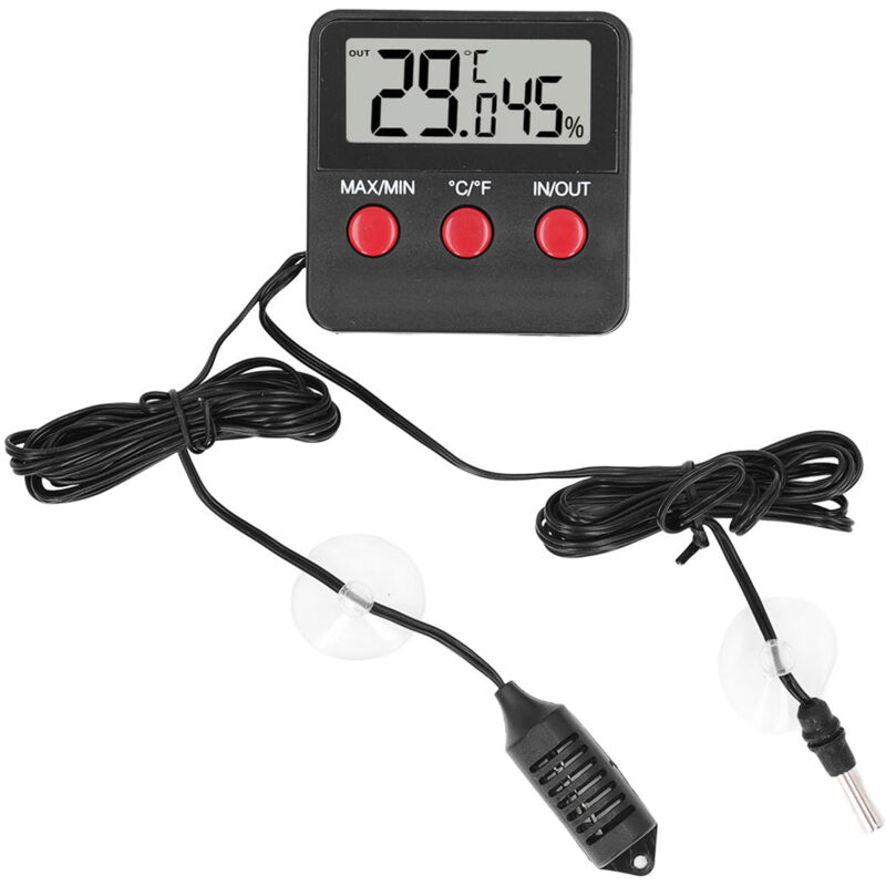 Reptilien Digital-Thermometer Hygrometer LCD Temperatur- und Feuchtigkeitsmesser für Terrarium Haustiere Inkubator, Behälter