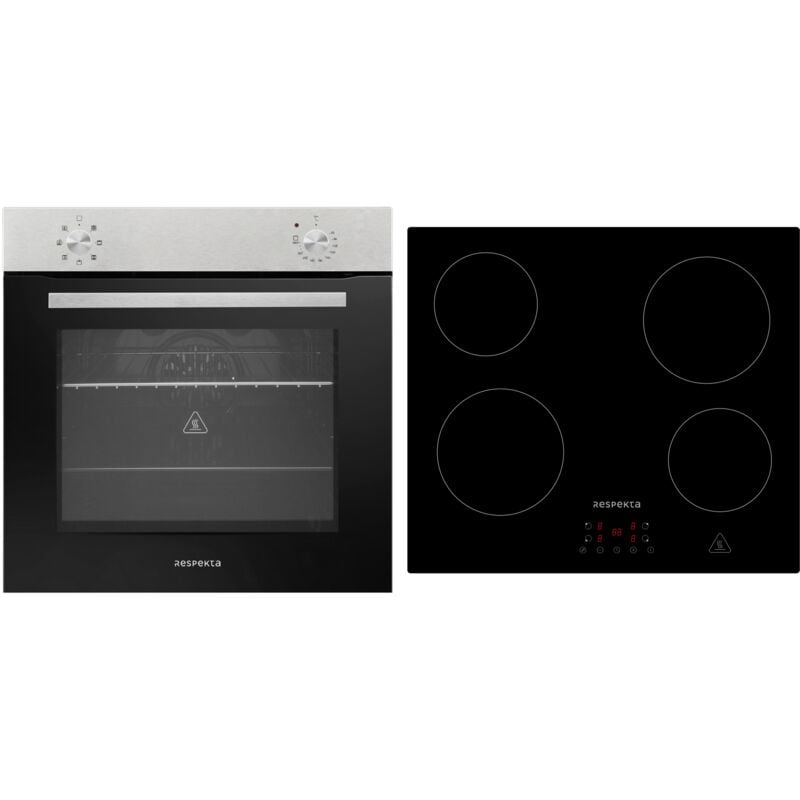 Backofen Herd Kochfeld Herdset Glaskeramik Einbau Set autark rahmenlos Respekta