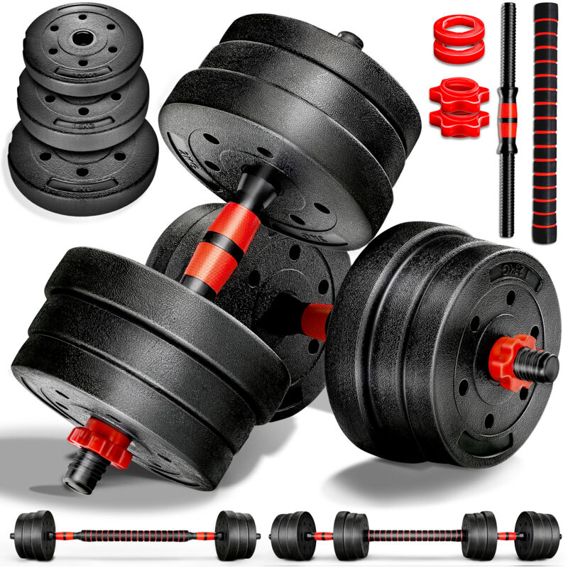 RE:SPORT® Hantelset 20 kg Kurzhanteln Langhantel Set Hantel Hantelscheiben