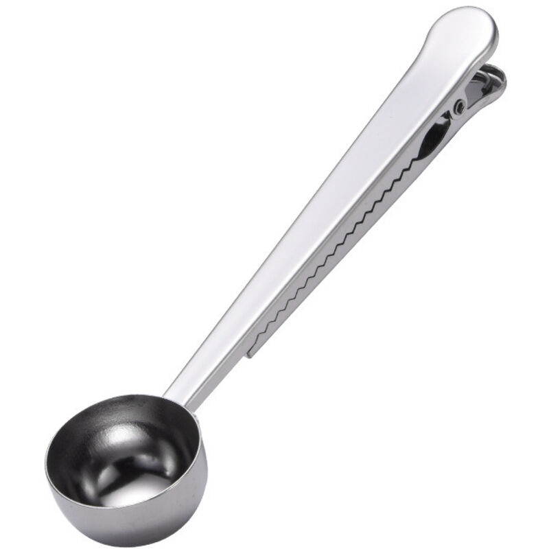 Restaurant-Kaffeelöffel, multifunktionaler Kaffeelöffel mit integriertem Messclip zum Abmessen von gemahlenem Kaffee, Espressobohnen, Proteinpulver
