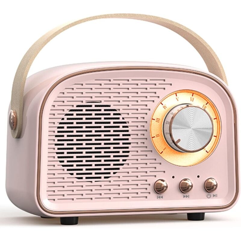 Retro-Bluetooth-Lautsprecher, niedlicher, tragbarer Mini-Lautsprecher mit TWS für Zuhause und unterwegs, Vintage-Dekoration, Geschenk für Mädchen,