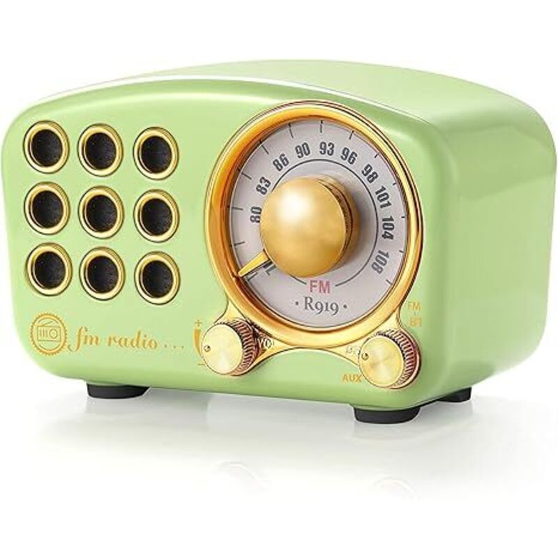 Retro Bluetooth Lautsprecher, Vintage Radio-Greadio FM Radio mit Old Fashioned Classic Stil, starke Bass Verbesserung, laute Lautstärke, Bluetooth