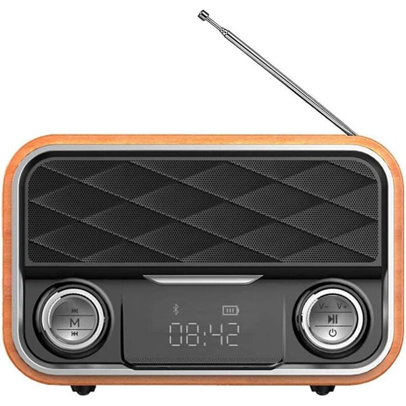 Retro-Bluetooth-Radio mit AUX/FM, Notfallradio mit Antenne, klarer Klang, tragbarer Bluetooth-Lautsprecher, Hochleistungs-Bluetooth, kompatibel mit