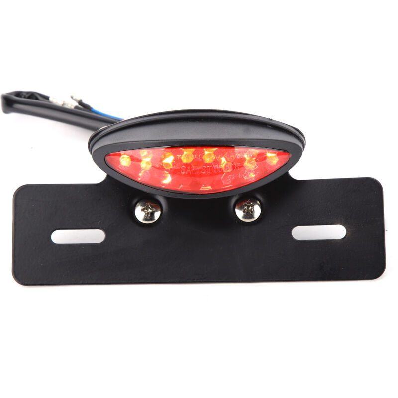 Retro-LED-Motorradrücklicht mit Kennzeichen- und Bremslicht (Rot)
