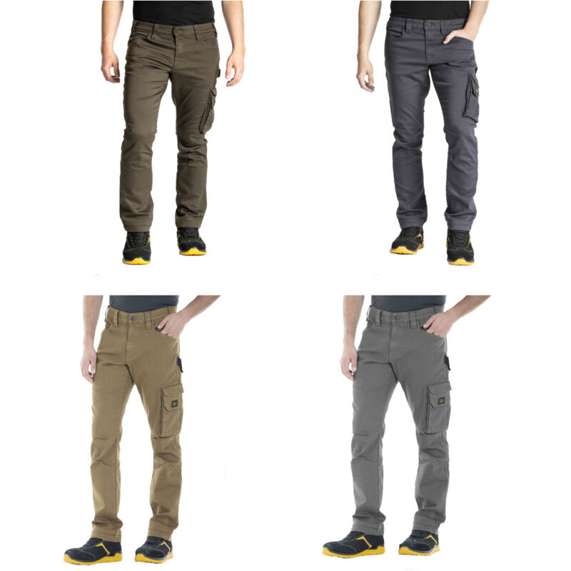 Rica Lewis - Herren Arbeitsjeans - Größe 52 - Multi-Pocket - Bequemer gerader Schnitt - Fibreflex - Twill Stretch - Kh