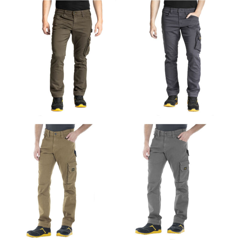 Rica Lewis - Herren Arbeitsjeans - Größe 52 - Multi-Pocket - Bequemer gerader Schnitt - Fibreflex - Twill Stretch - Kh