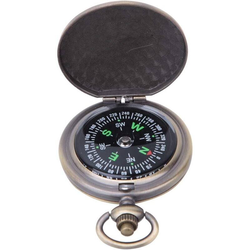 Richtungskompass, Vintage-Klappkompass, Kupfer-Taschenuhr-Kompass im Vintage-Stil als Geschenk, Dekoration, Wandern