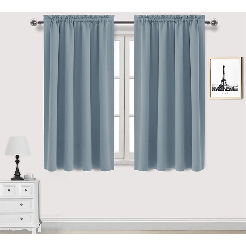 2er-Set Gardinen mit Stangendurchzug, blickdicht, für kleine Fenster, Schlafzimmer, Schränke, Türen oder Küchen, B 132 x H 160 cm, Beige
