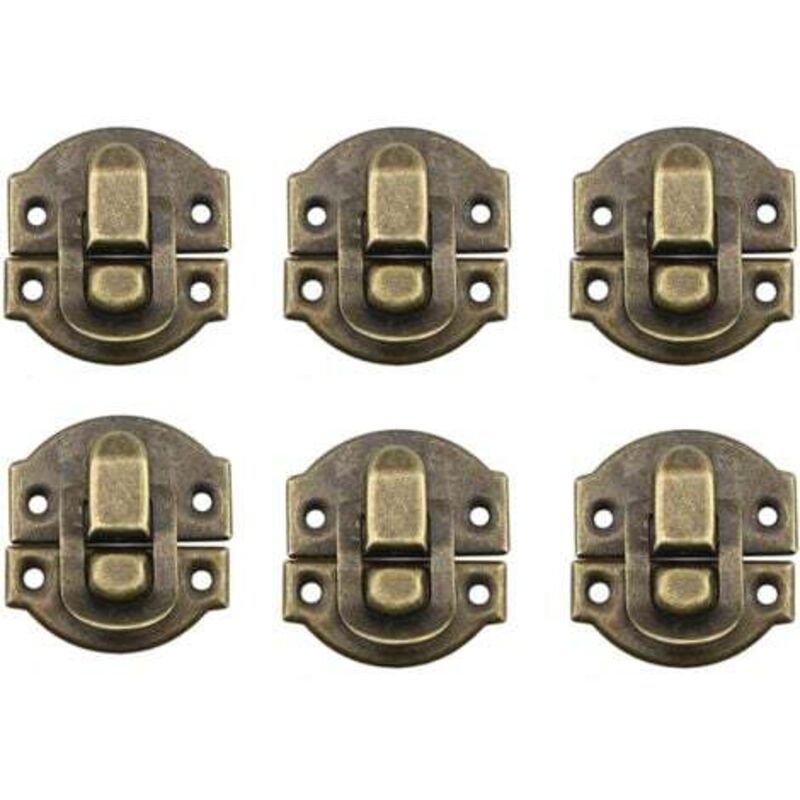 Riegel und Schloss, kleines Vintage-Metallbox-Schnallenschloss, Vorreiber, Vintage-Box-Türschale, Eisen-Set, antiker Schubladenriegel