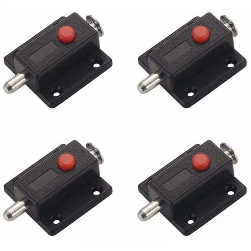 Targette-Schloss, automatischer Sicherheits-Schieberiegel mit Federknopf für Schränke, Innen- und Außentürriegel, Fenster, Kleiderschränke,