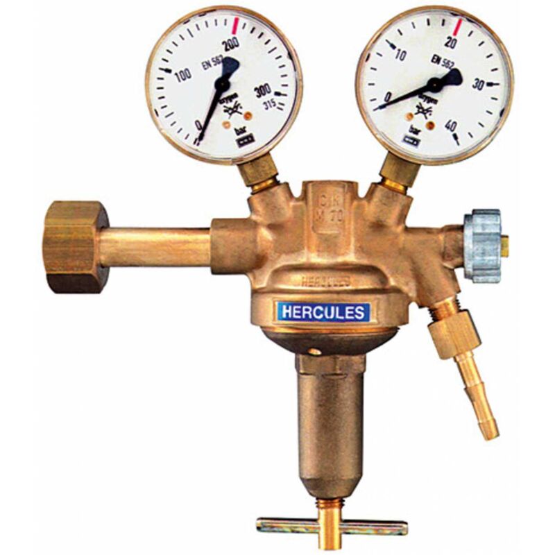 Riegler - Flaschendruckregler, 200 bar, Sauerstoff, Arbeitsdruck 0 - 10 bar