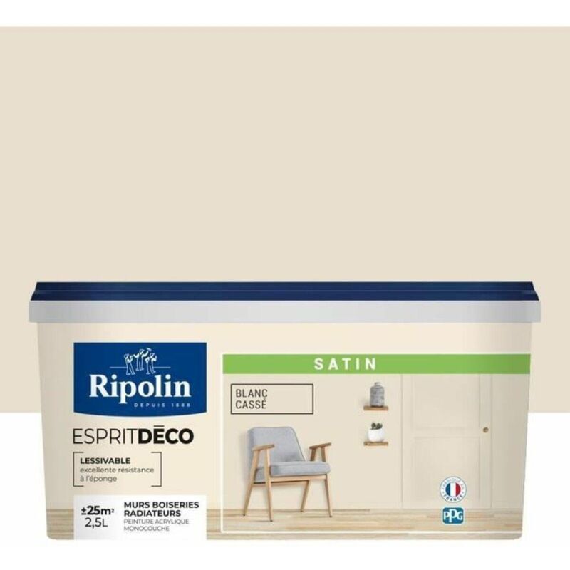 Ripolin Satin Wandfarbe beige (weiß gebrochen) 2,5 Liter