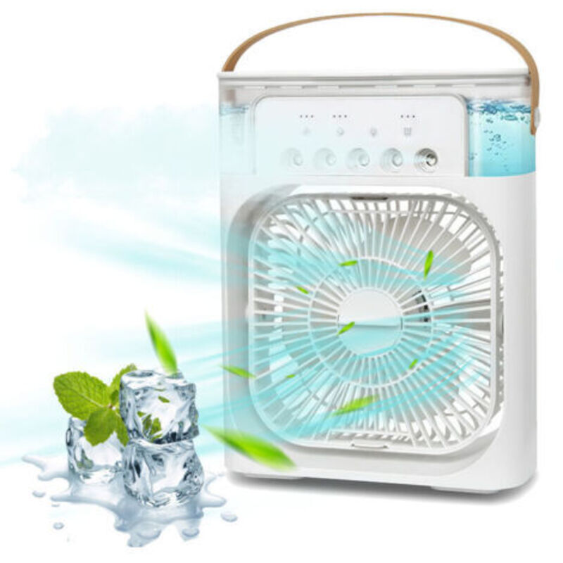 Outdoor-Ventilator und Sprühnebelanlage, tragbarer Klimaanlagen-Ventilator, 4-in-1 Mini-Ventilator mit Wassersprühfunktion, 3 Geschwindigkeitsstufen,