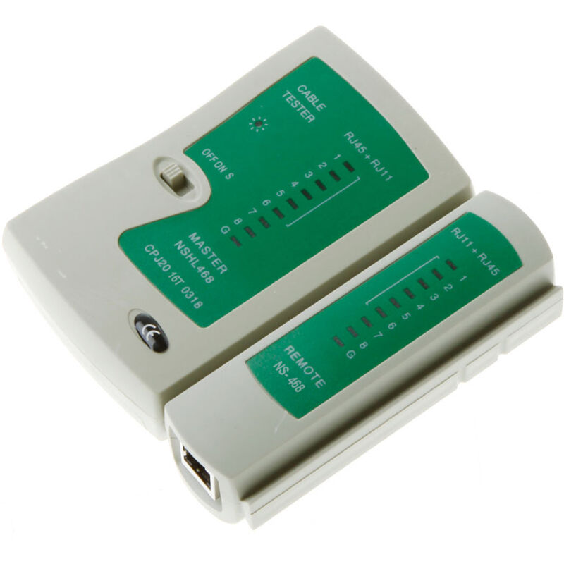 RJ45/RJ11-Netzwerkkabeltester, Diagnosegerät für Ethernet- und Telefonkabel, Durchgangsprüfung