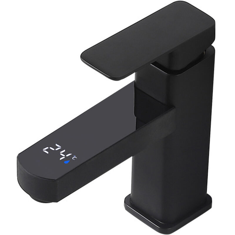 Einloch-Wasserhahn, digitaler Wasserhahn mit Temperaturregelung für das Badezimmer, Wasserhahn für heißes und kaltes Wasser in der Küche,