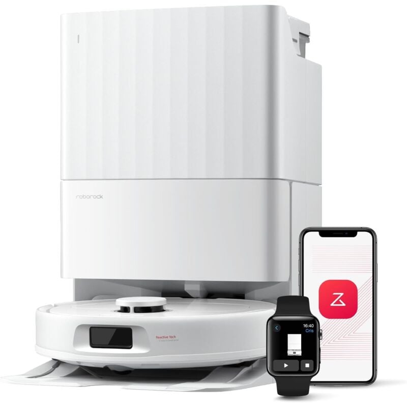 roborock QV 35A Saugroboter mit Wischfunktion&Hebarem Wischmopp,Anti-Tangle,8kPa,All-in-One Dock,Anti-Verfilzungsbürste, Hebarer Mopp, Reactive