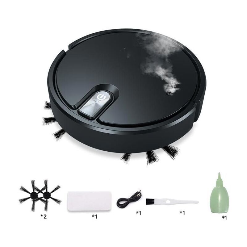 Roboter-Staubsauger-Kehrmaschine (schwarz), Roboter-Staubsauger und Mopp Roboter-Staubsauger-Kehrmaschine – 5-in-1-wiederverwendbarer intelligenter