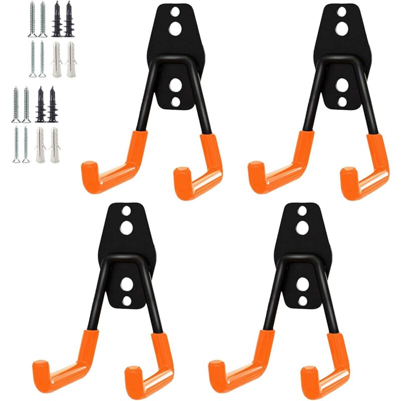 Robuste Garagenhaken, Aufbewahrungshaken, Aufbewahrungsorganisator für Gartengeräte, Wandhaken aus Stahl (kleiner U-Haken)