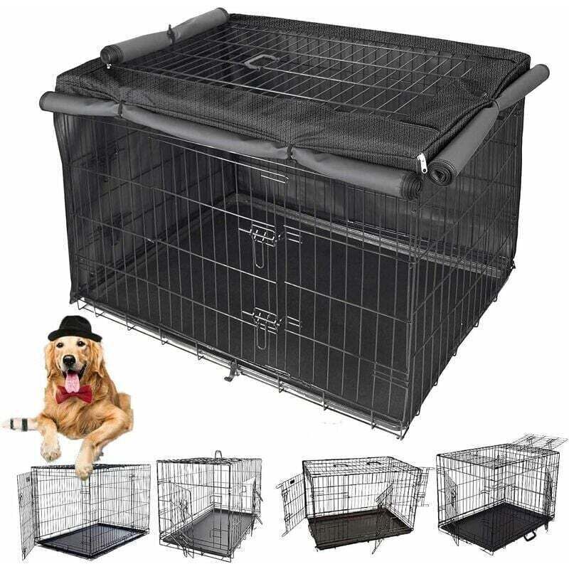 Robuste Hundebox für den Innenbereich, multifunktionale, lichtundurchlässige Hundebox, 420D Oxford-Gewebe (Hundekäfig nicht enthalten) (107 x 71 x 76
