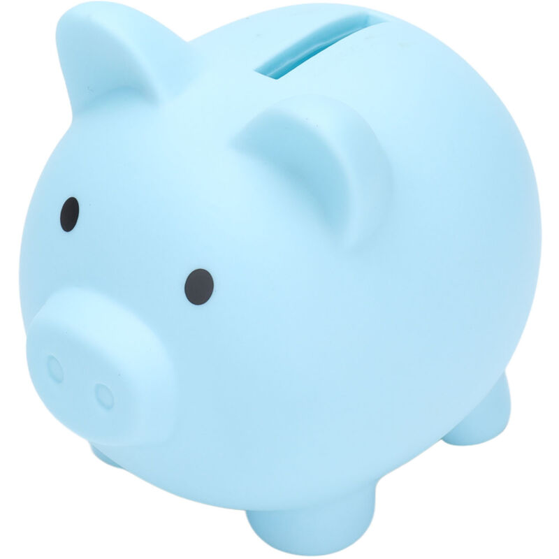 Robuste Vinyl-Spardose – Geschenk für Kinder, Jungen und Mädchen – Blaue Spardose mit Cartoon-Tiermotiven