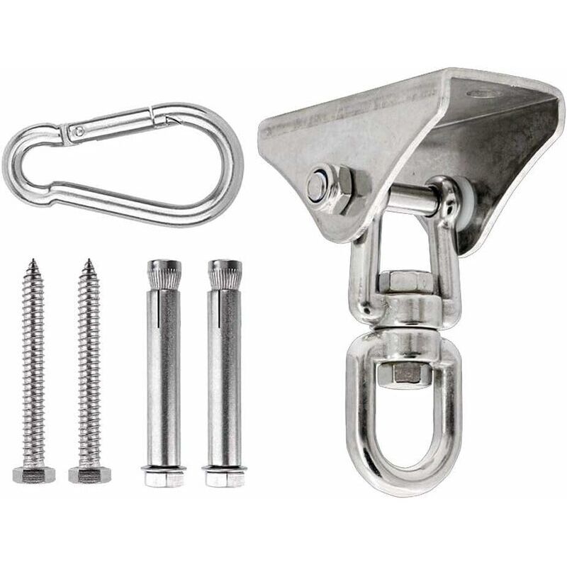 Ymyny - Robuster Deckenhaken aus Edelstahl, 350 kg, 360° drehbarer Hängeschaukelhaken, Deckenmontagehaken für Hängesessel, Boxsack, Boxen,