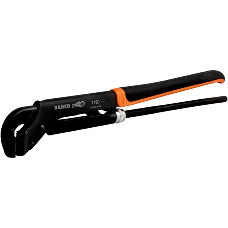 Bahco - 1410 Schlüssel de Rohr Schwarz, Orange Schwarz 6,6 cm 90°