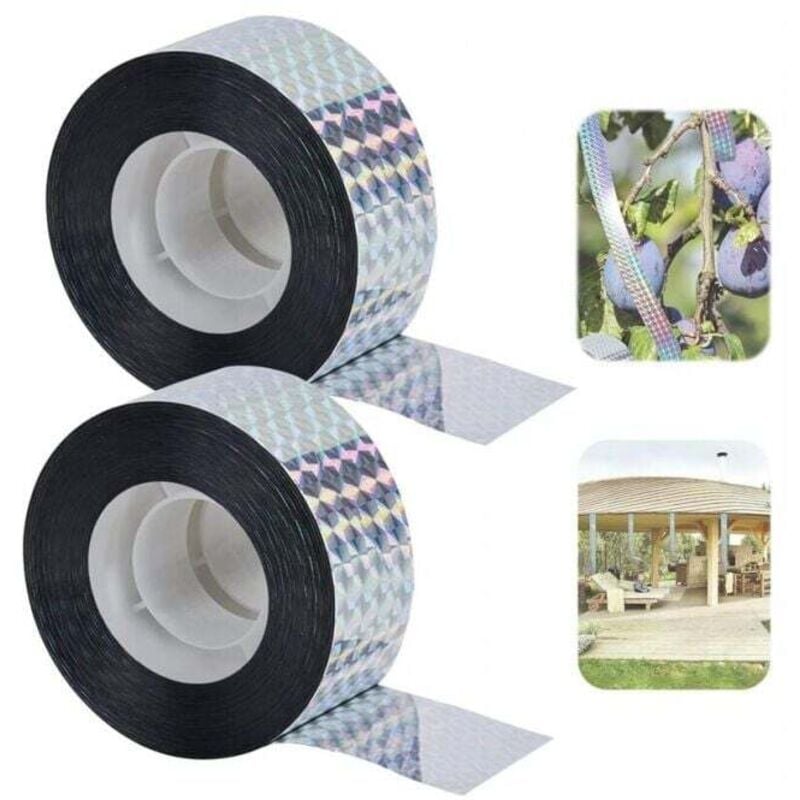 XVX - rollos de cinta antipájaros, cinta disuasoria de palomas, protección para árboles de balcón, repelente de aves (2,4 cm)