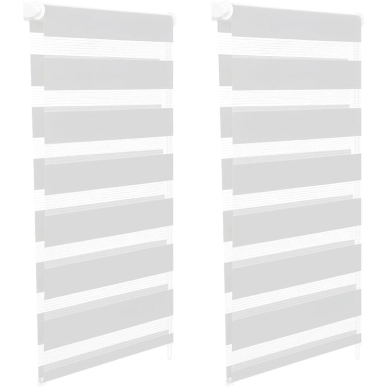 Set aus 2 Rollos mit Zebramuster Tag und Nacht B.55 x h. max. 170 cm weiß