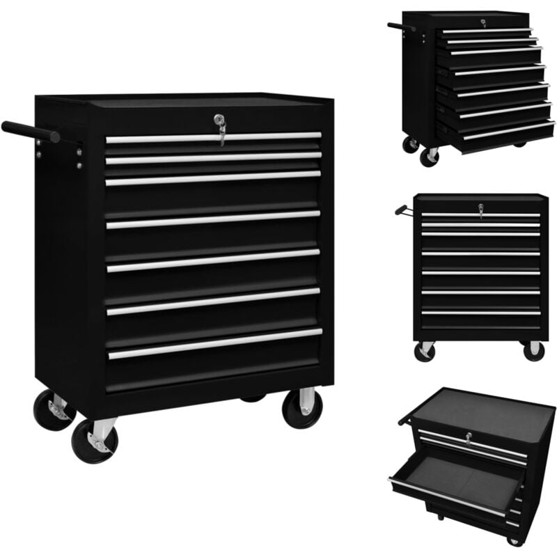 Rollwagen & Sackkarren - Living Werkstattwagen mit 7 Schubladen Schwarz