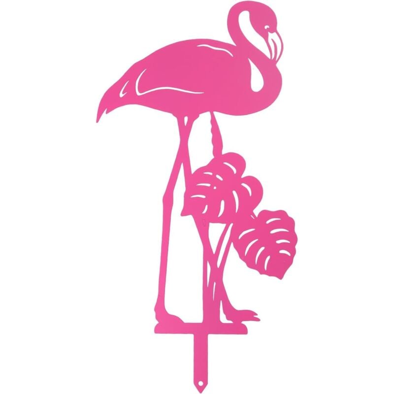 Rosa Metall Flamingo Garten Kunst Boden Pile Outdoor Garten Statue Outdoor Yard Rasen Dekoration Plugin