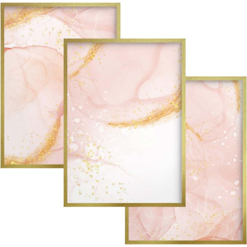 Rosa Poster Poster Wandkunst Glamour Gold Schlafzimmer Set