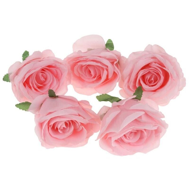 Rosenkopf Kunstblumen für Arrangementdekoration 5 Stück - Hellrosa