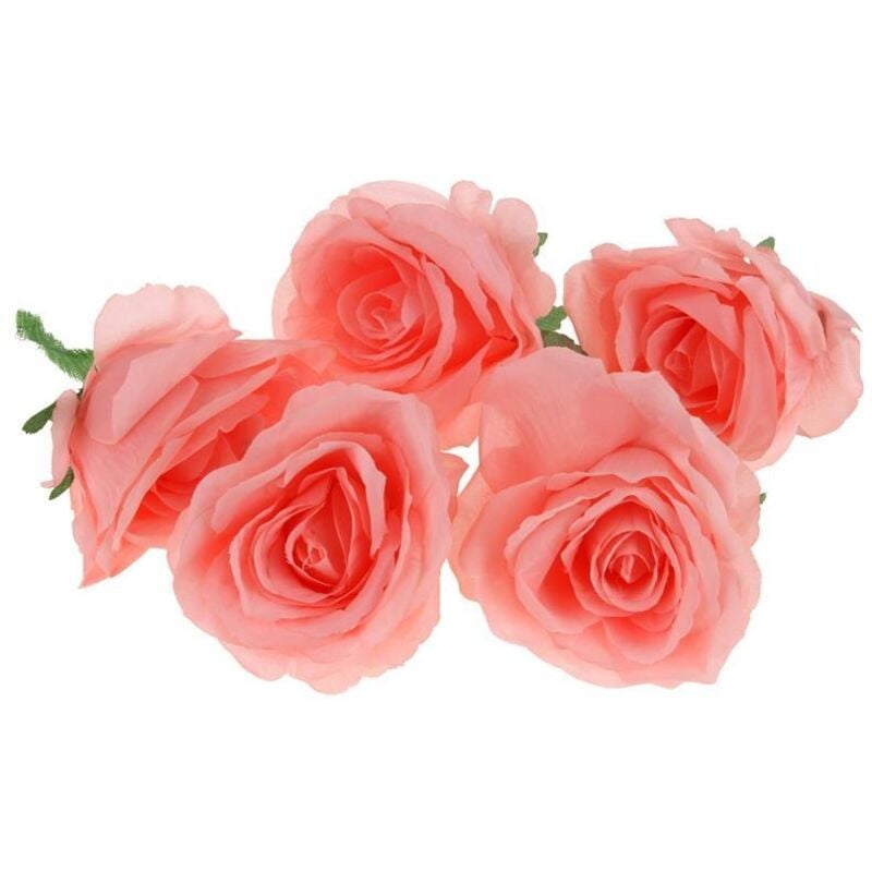 Rosenkopf Kunstblumen für Arrangementdekoration 5 Stück - Lachs