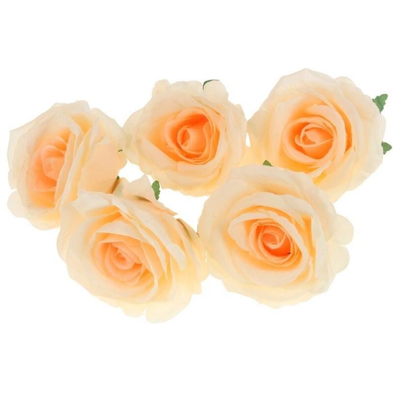 Rosenkopf Kunstblumen für Dekorationskompositionen 5 Stück - Pfirsich
