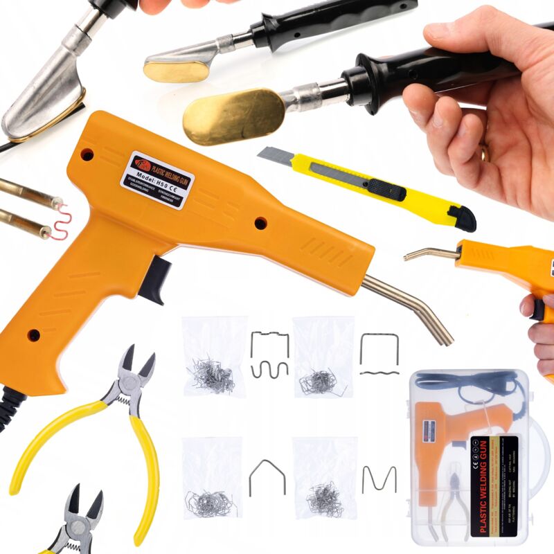 Rosfix Set – Kunststoff Schweißgerät & Kunststoff Heftgerät Ergonomisches Design, Temperatur bis 750°C, inkl. 200 Heftklammern Reparatur und Stärkung