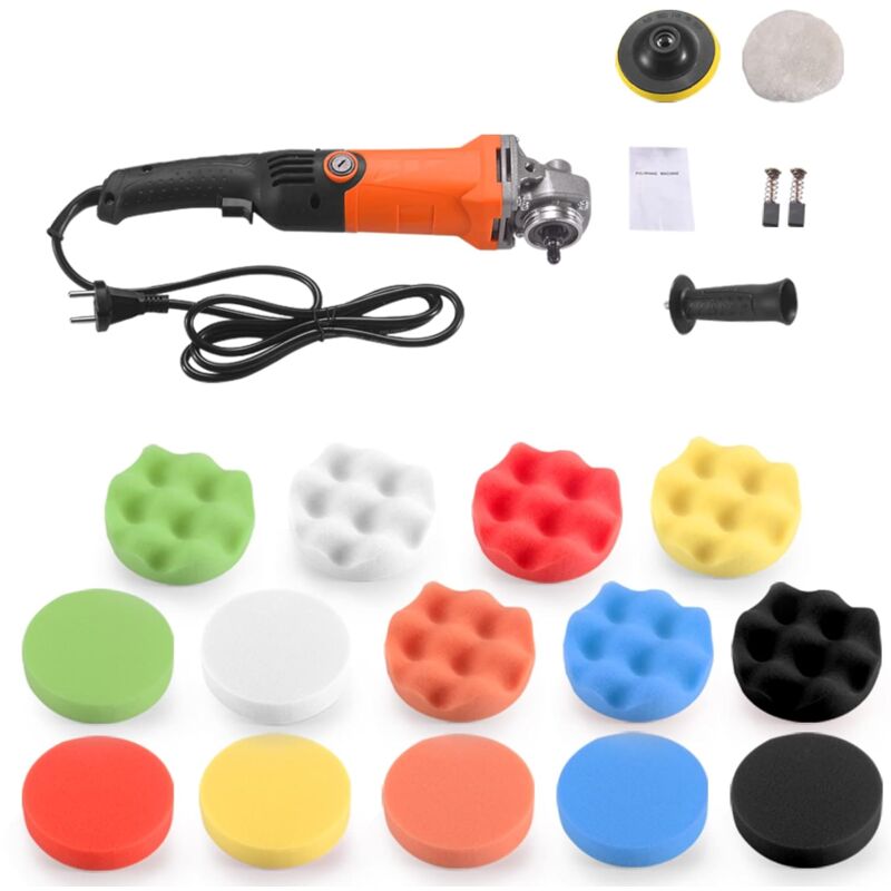 Autopoliermaschine, 1200 w Poliermaschine, Polieren, 6 variable Geschwindigkeiten, zum Polieren und Wachsen von Autos, Möbeln - Rosvola