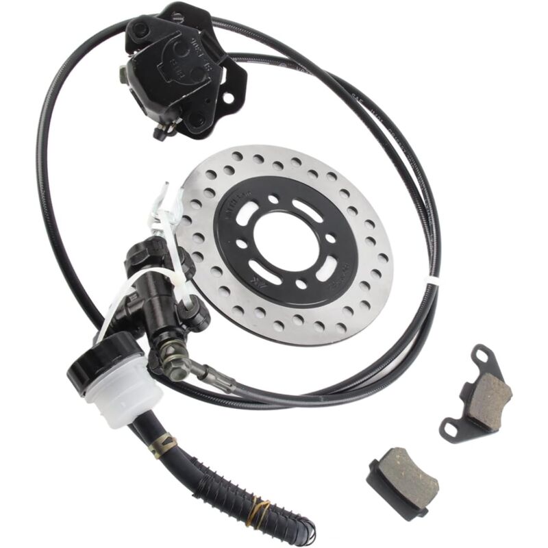 Rosvola Go Kart Hydraulisches Scheibenbremssattelsystem hinten, Go Kart-Bremssatz für 50 cc, 110 cc, 125 cc, 150 cc, 200 cc, 250 cc, Dirt Bike, Quad,