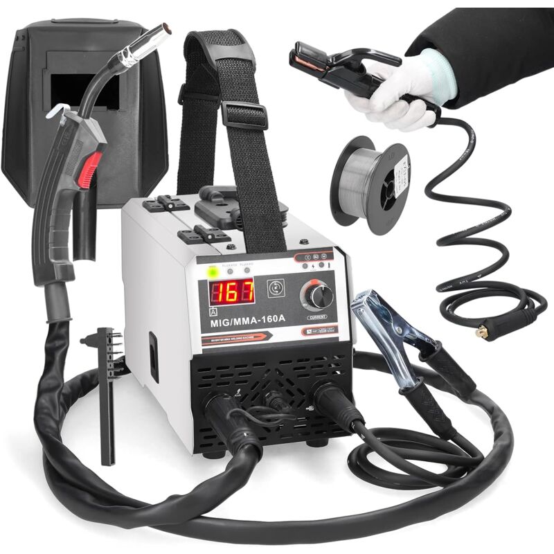 Mig mag Schweißgerät 120 a 220 v mig/mma 2 in 1 Gasabschirmung/Drahtfüller mag Schweißgerät igbt Inverter Stick arc Schweißen - Rosvola