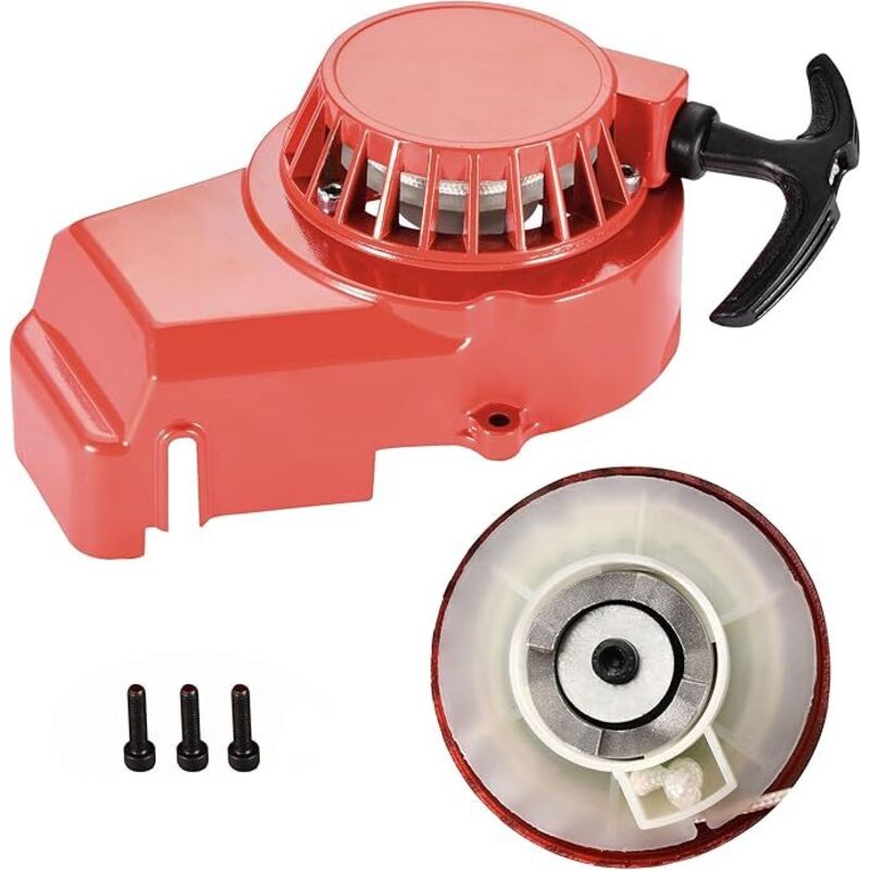 Rot Kickstarter Zubehör Seilzugstarter Aluminium Ersatz für 2-Takt 47cc 49cc Pocketbike Dirtbike Mini ATV moto Quad Go Kart