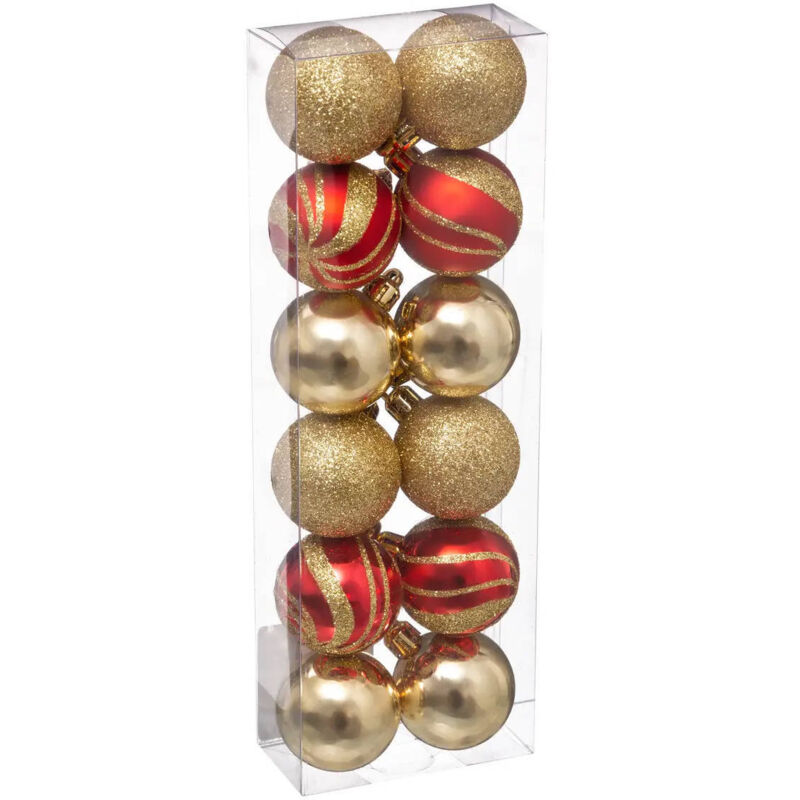 Weihnachtskugeln, mehrfarbig, Ø 4 cm, 12er-Set